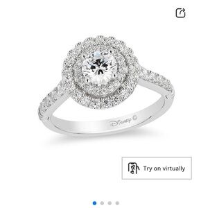 Enchanted Disney Princess 1 CT T.W. Diamond Double Frame Crown Engagement Ring